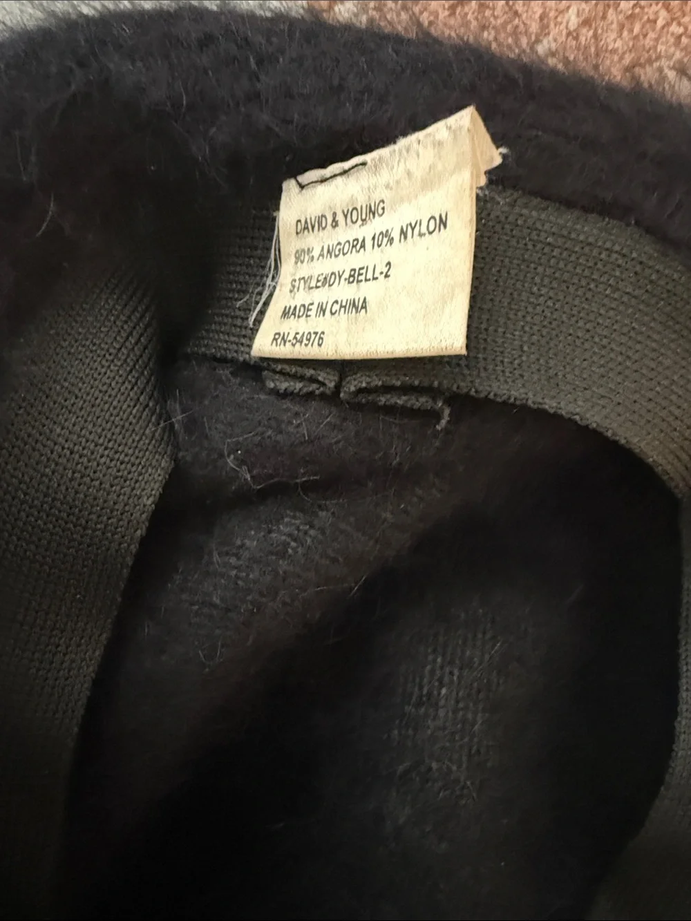 Kangol Black Wool hat with Kangaroo Logo
